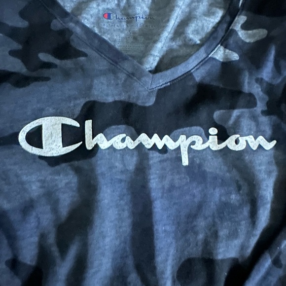 Camo Champion authentic athleticwear size small top with logo on sleeve, too. - Picture 2 of 4
